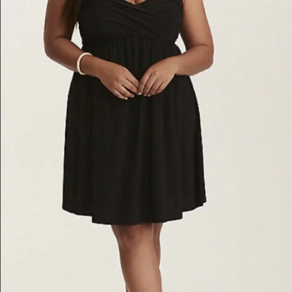 Torrid Black CrissCross BabyDoll Dress - Picture 2 of 4